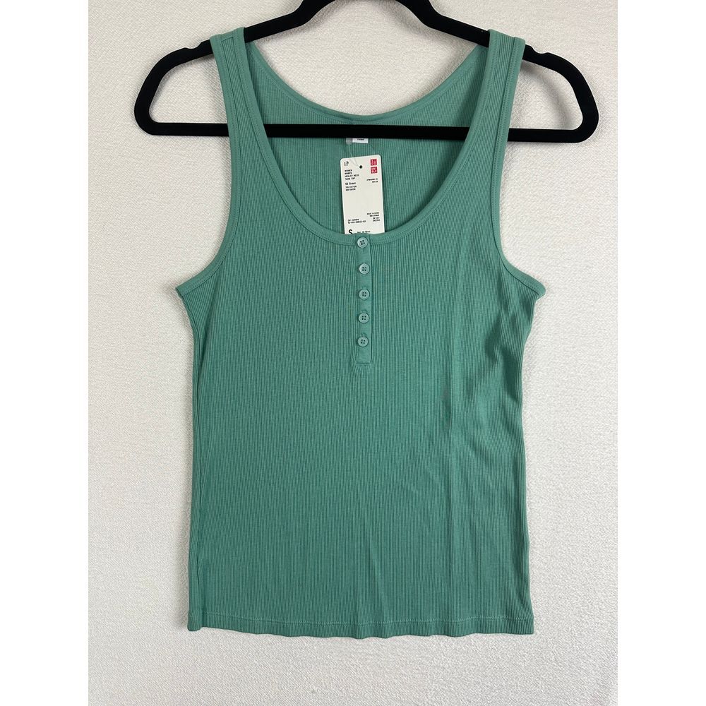 Uniqlo Tank Top Women's Small‎ Henley Neck NWT